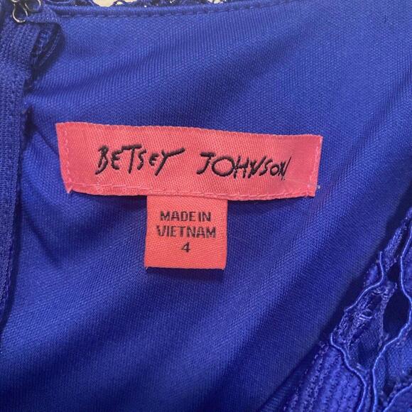 Betsey Johnson Sheath Dress Women's Size 4 Blue Floral Printed Sleeveless - Picture 8 of 13